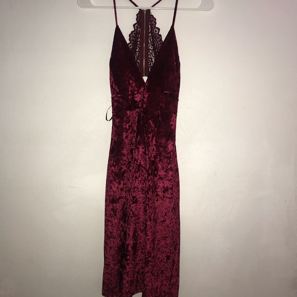 Velvet burgundy dress